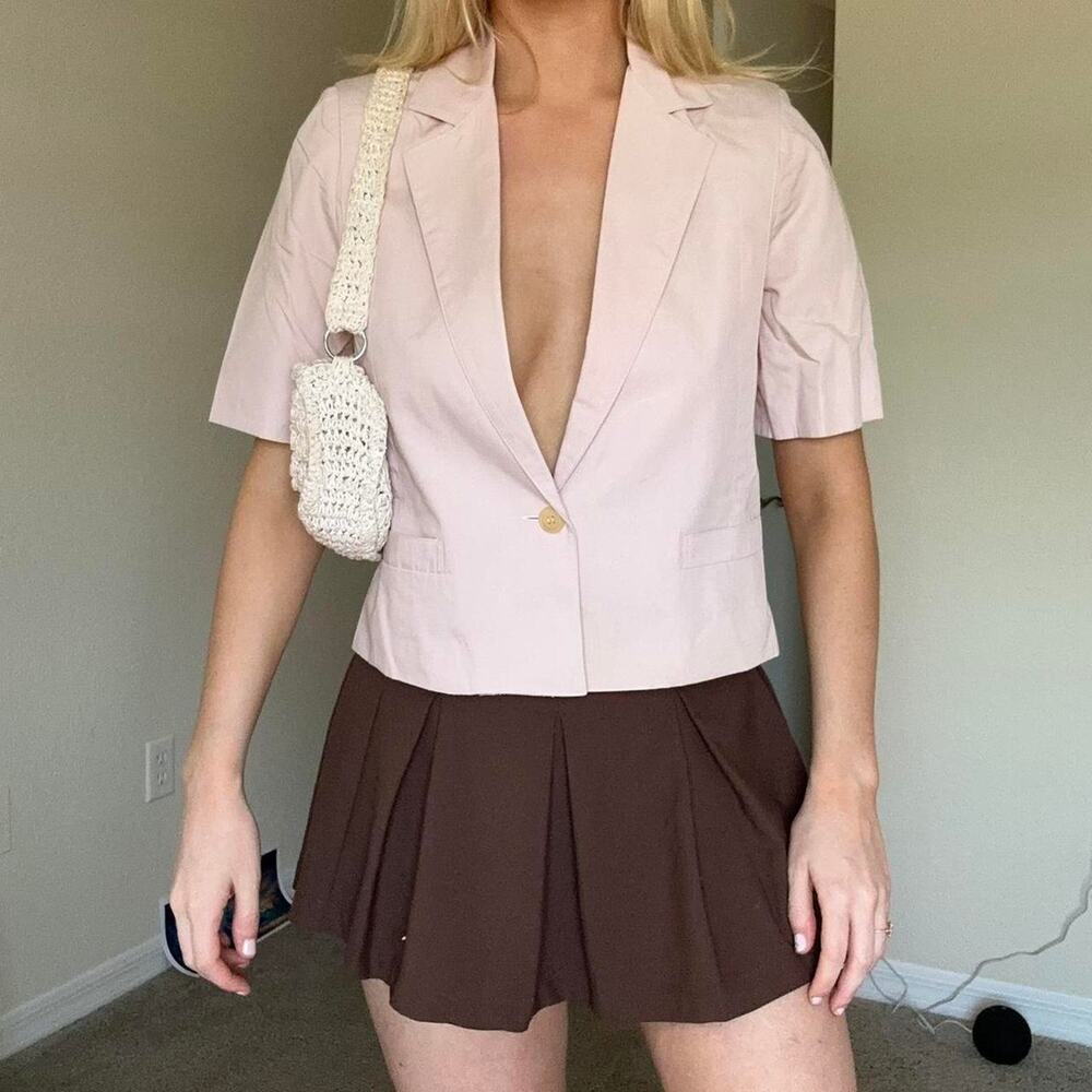 Vintage 80s button collared blouse blazer